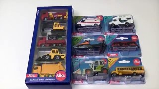 Learning Street Vehicles Names and Sounds for kids with siku Lego Train and construction