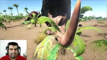 ARK Survival Evolved Batalla dinosaurios Arena Woolly Rhino VS TRIKE gameplay español