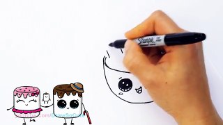 How to Draw Hot Chocolate with Marshmallows - Cartoon Food