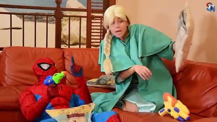 Joker Hot pepper - Frozen Elsa and Spiderman! spiderman vs joker superhero in real life