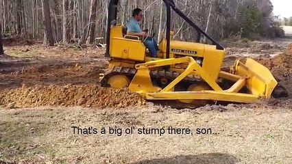 Stump Removal with a John Deere 450C Dozer