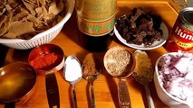 Ethiopian food Quanta Firfer w/Teff Dirkosh Injera የቋንጣ ፍርፍር ከድርቆሽ እንጀራ ጋር .