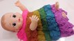 Kinetic Sand Cake Baby Doll Bath Time Learn Colors Play Doh Toy Surprise