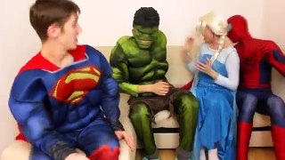 Frozen Elsa FOOT MONSTER ATTACK! w/ Spiderman Joker Pink Spidergirl Prank Movies