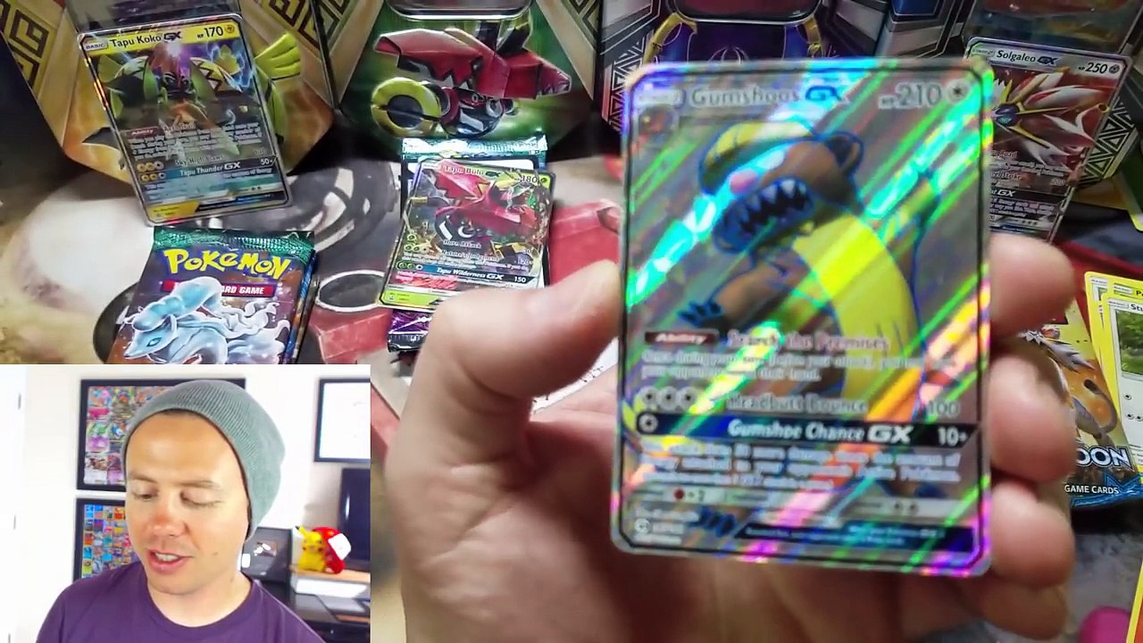TAPU KOKO GX & TAPU BULU GX vs LUNALA GX & SOLGALEO GX - POKEMON UNWRAPPED TIN BATTLE