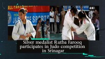 Silver medalist Rutba Farooq participates in Judo competition in Srinagar