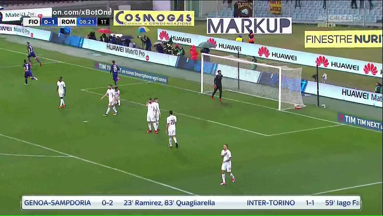 Jordan Veretout Goal HD - Fiorentina 1 - 1 AS Roma - 05.10.2017 (Full Replay)