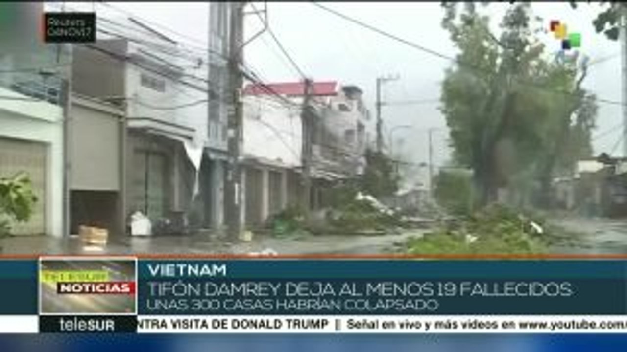 Mueren 19 personas tras el paso del tifón Damrey por Vietnam