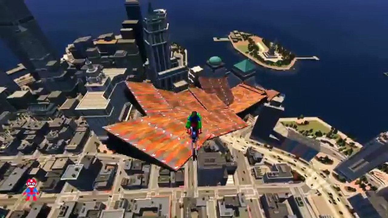 Spiderman & Hulk Ride Their Bikes & Have Fun in Toboggan Superheroes & Kids Songs A+SuperheroSchool