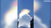 Fire rainbow above clouds in Singapore