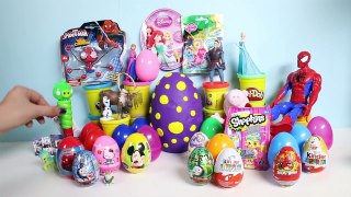 Spider-Man Surprise Eggs Angry Birds Thomas Play Doh Giant Egg Shopkins Toys Peppa Pig and More!