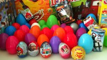 50 Surprise eggs Unboxing Kinder Surprise Eggs Cars Киндеры Сюрпризы на русск