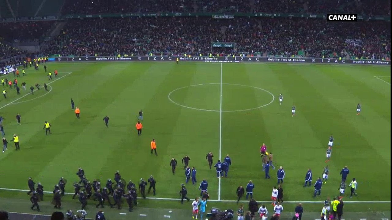 Les supporters des Verts envahissent la pelouse de Geoffroy-Guichard - Saint-Etienne VS Lyon (05-11-2017)