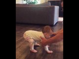 Adorable Baby Takes First Steps For French Fry