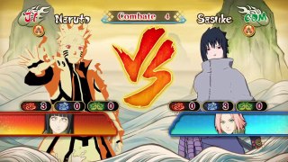 Naruto Kurama lv2 e Hinata Vs Sasuke e Sakura - Naruto Storm Revolution - Gameplay lets play