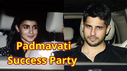 Alia Bhatt Sidharth Malhotra attend deepika Padukone's Padmavati Success Party