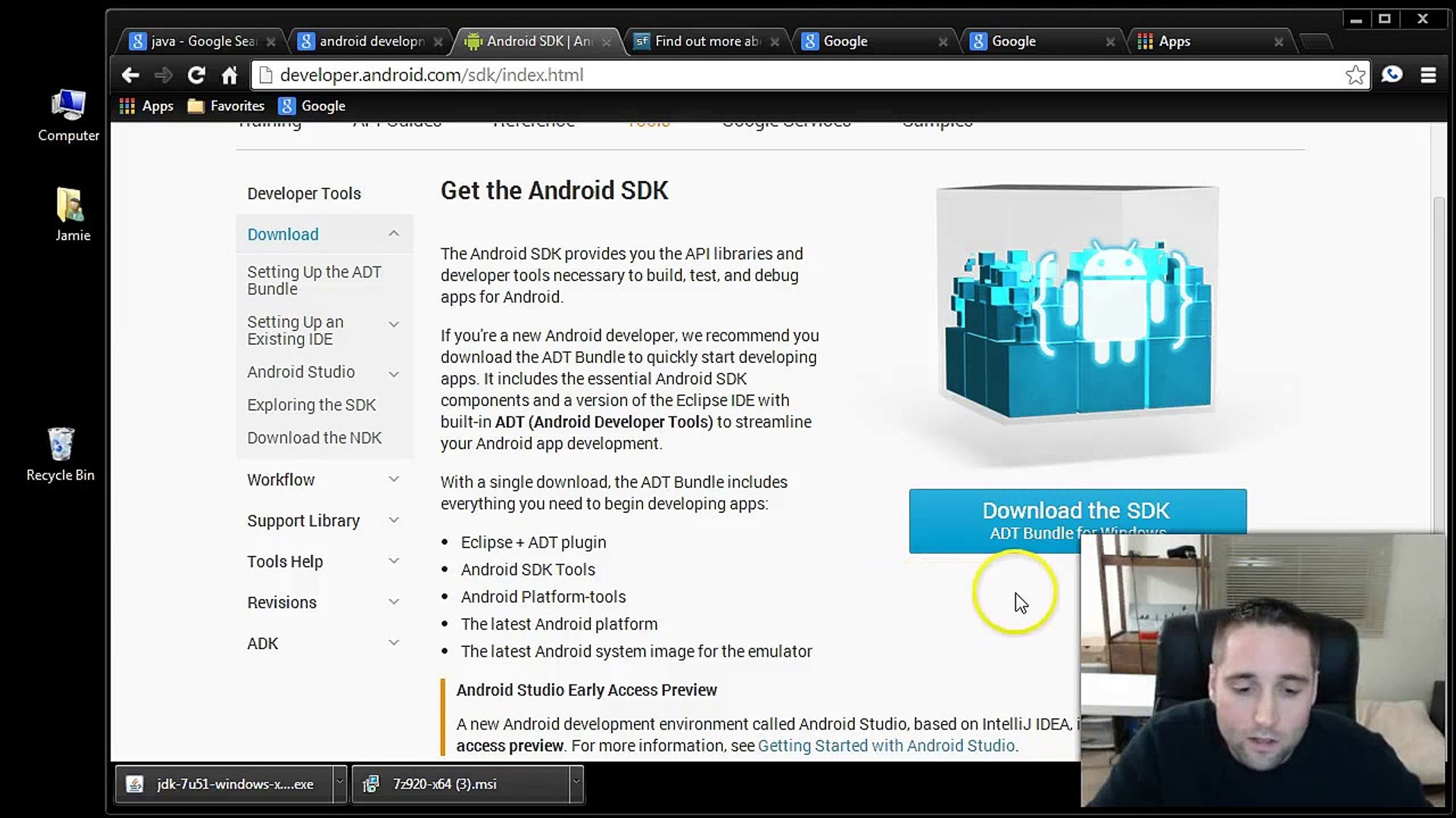How To Download/Install Android SDK/ADT Bundle For Windows – Видео.