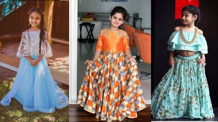 Latest Pretty Crop top lehenga designs for girls-Indo western outfits designs for kids