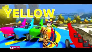 Learn Colors Banana Cars & Talking Tom w/ Superheroes in Cartoon for Kids Nursery Rhymes