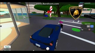 Driving around in my pink police car Roblox