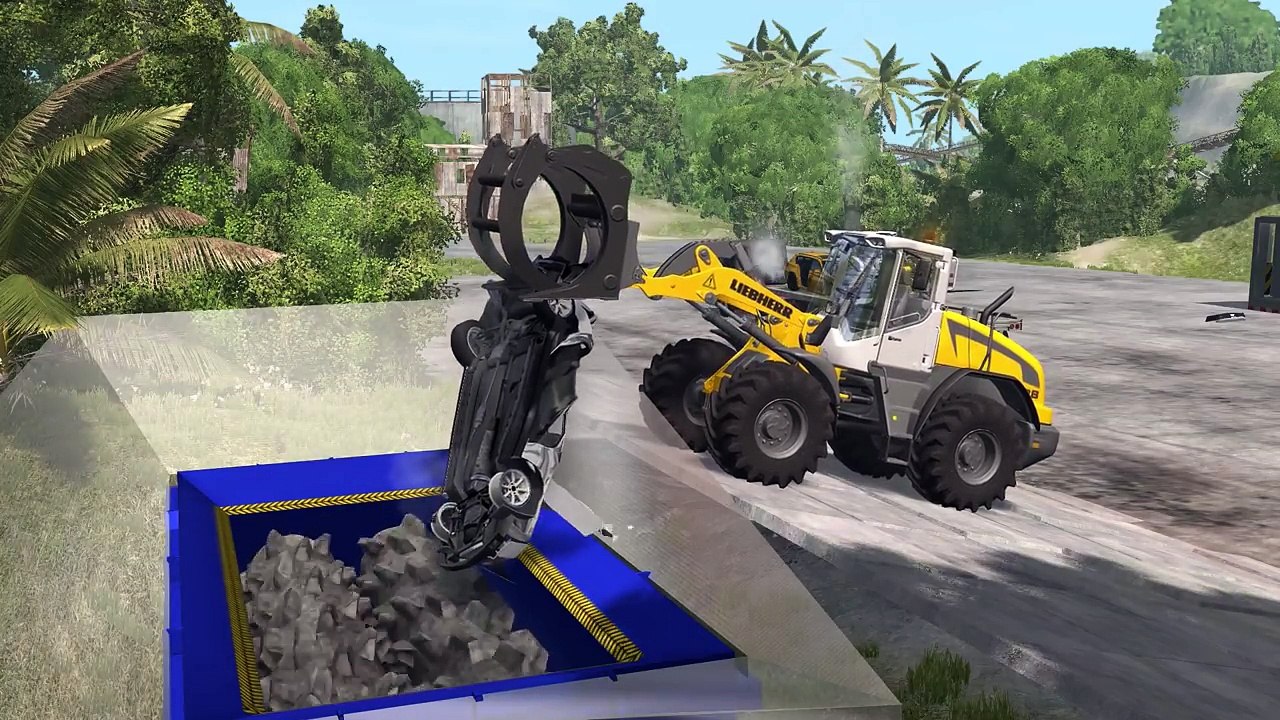 Junkyard crushing, shredding facility in BeamNG Drive (200BX and ETK-800)#2