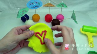 Fun Play and Learn Colours with Play Dough Smiley Balls faces with umbrellas for Kids