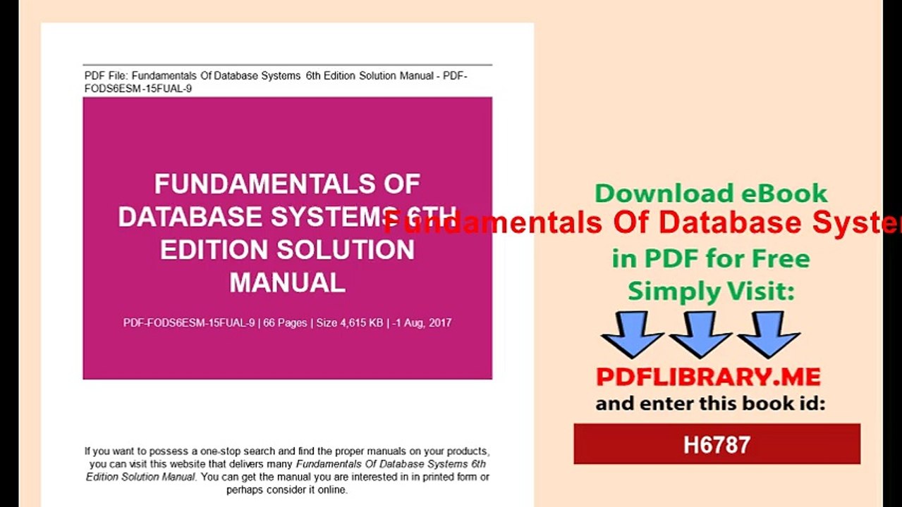 Fundamentals Of Database Systems 6th Edition Solution Manual