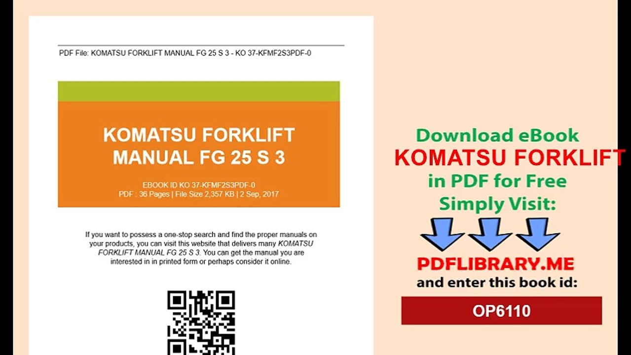 KOMATSU FORKLIFT MANUAL FG 25 S 3