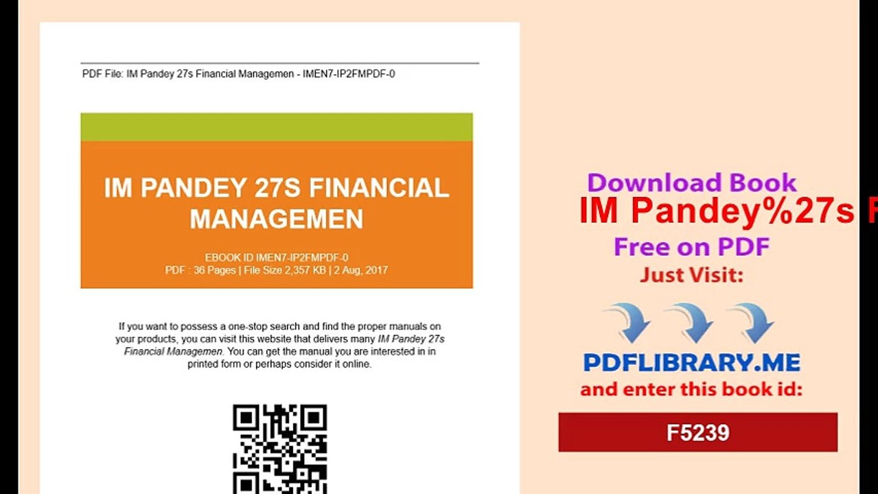 IM Pandey 27s Financial Managemen