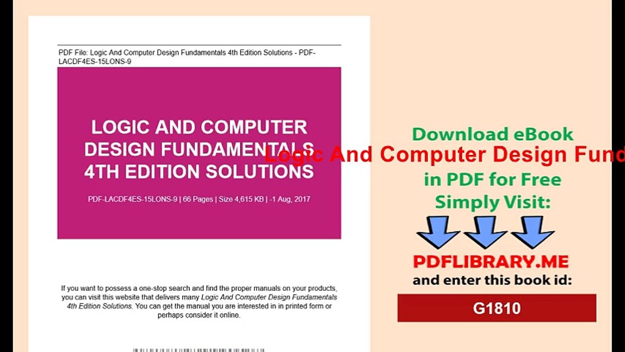 Logic And Computer Design Fundamentals 4th Edition Solutions