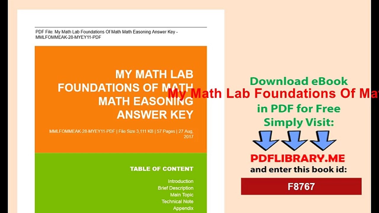 My Math Lab Foundations Of Math Math Easoning Answer Key