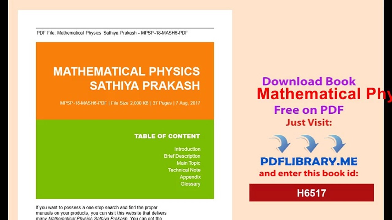 Mathematical Physics Sathiya Prakash