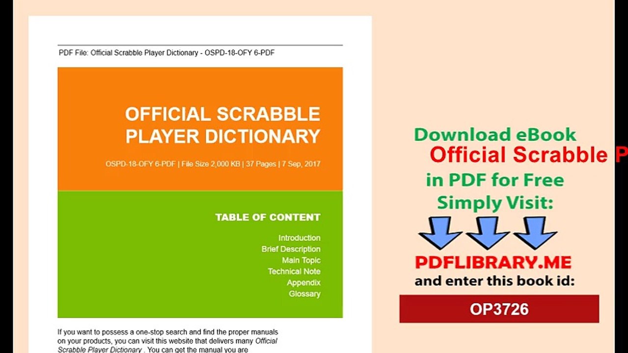 Official Scrabble Player Dictionary