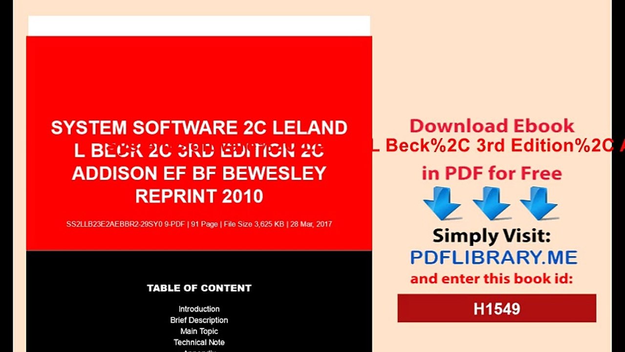 System Software 2C Leland L Beck 2C 3rd Edition 2C Addison EF BF BEWesley Reprint 2010.