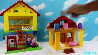 Peppa Pig And Masha Blocks Mega House Lego Sets With George pig, Daddy pig, Mummy pig Toys