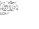 AGDANeu Externer Notebook Laptop Batterie Akku für  ASUS A41X550A A41X550 X450 X550
