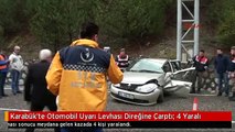 Karabük'te Otomobil Uyarı Levhası Direğine Çarptı: 4 Yaralı