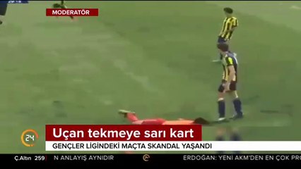 Uçan tekmeye sarı kart