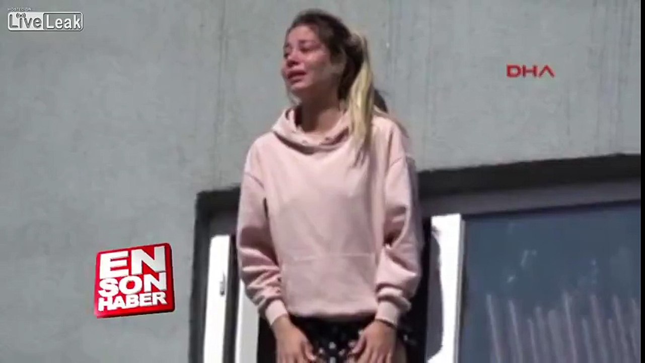 Young girl holds her nose when committing suicide