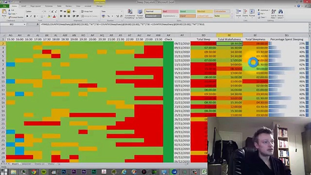 Hypersomnia Sleep Diary Spreadsheet