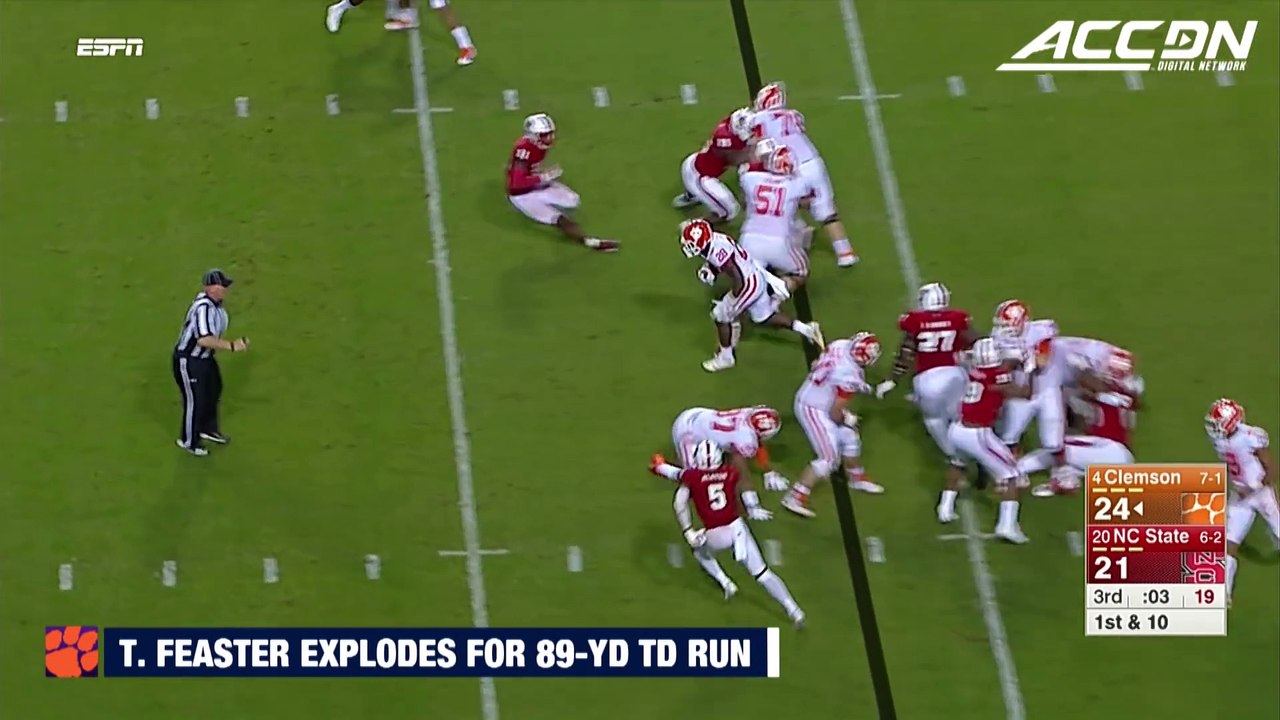 Clemson RB Tavien Feaster Explodes For 89-Yard Touchdown