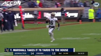 TaQuon Marshall Blasts Through Virginia Defense For 78-Yard TD