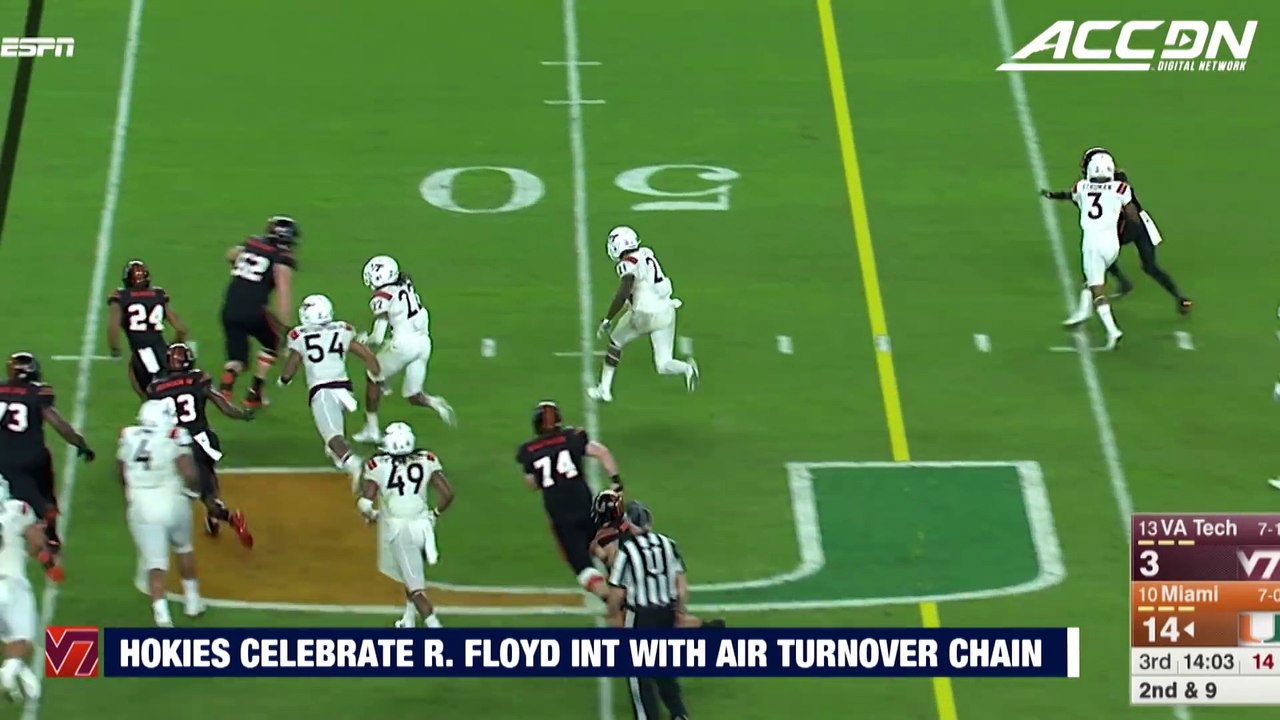 VT Hokies Celebrate Interception With Air Turnover Chain