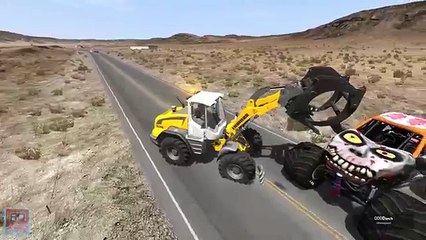 Wheel Loader Car crushing and Smashing BeamNG.Drive #1