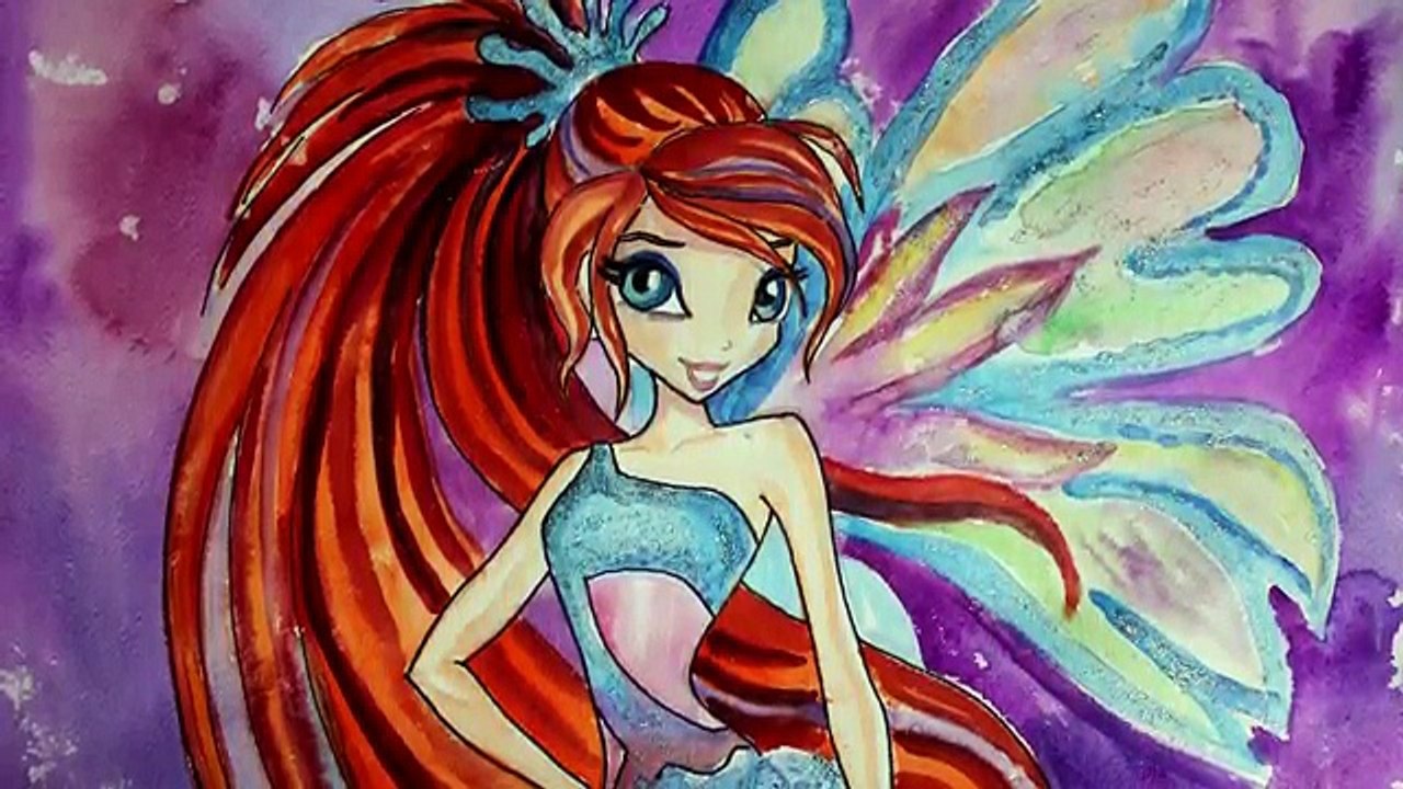 Уроки рисования. Как нарисовать девушку с Winx club мультфильм КЛУБ ВИНКС