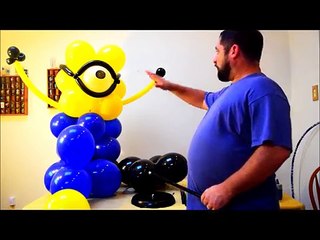 How to Minion Balloon Decoration Arch column centerpiece Tutorial