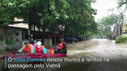 Tufão Damrey deixa 49 mortos no Vietnã