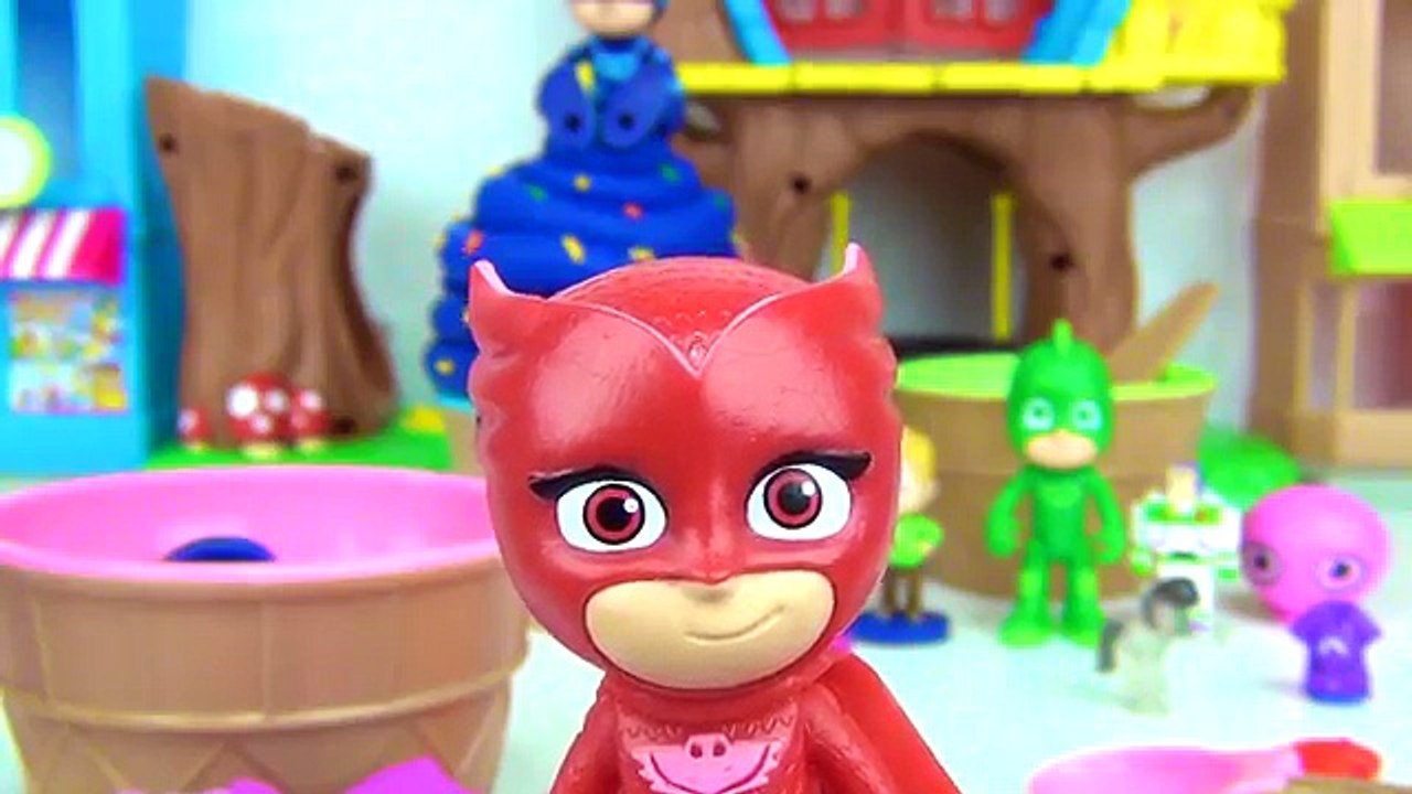 PJ Masks Play-doh Ice Cream Toy Surprises, Superhero IRL Catboy, Owlette Gekko, Romeo Sprinkles TUYC