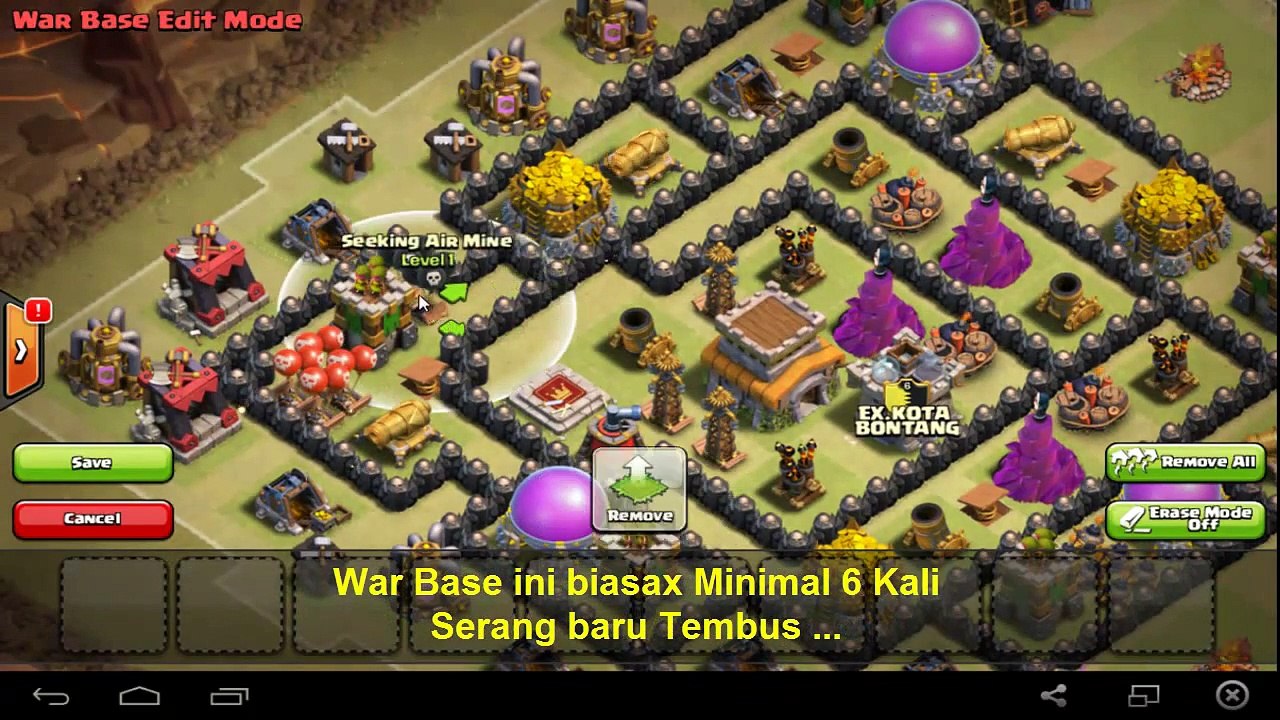WAR BASE TH 8 TERKUAT - ANTI NAGA GOLEM DAN PEKKA 100% WORK