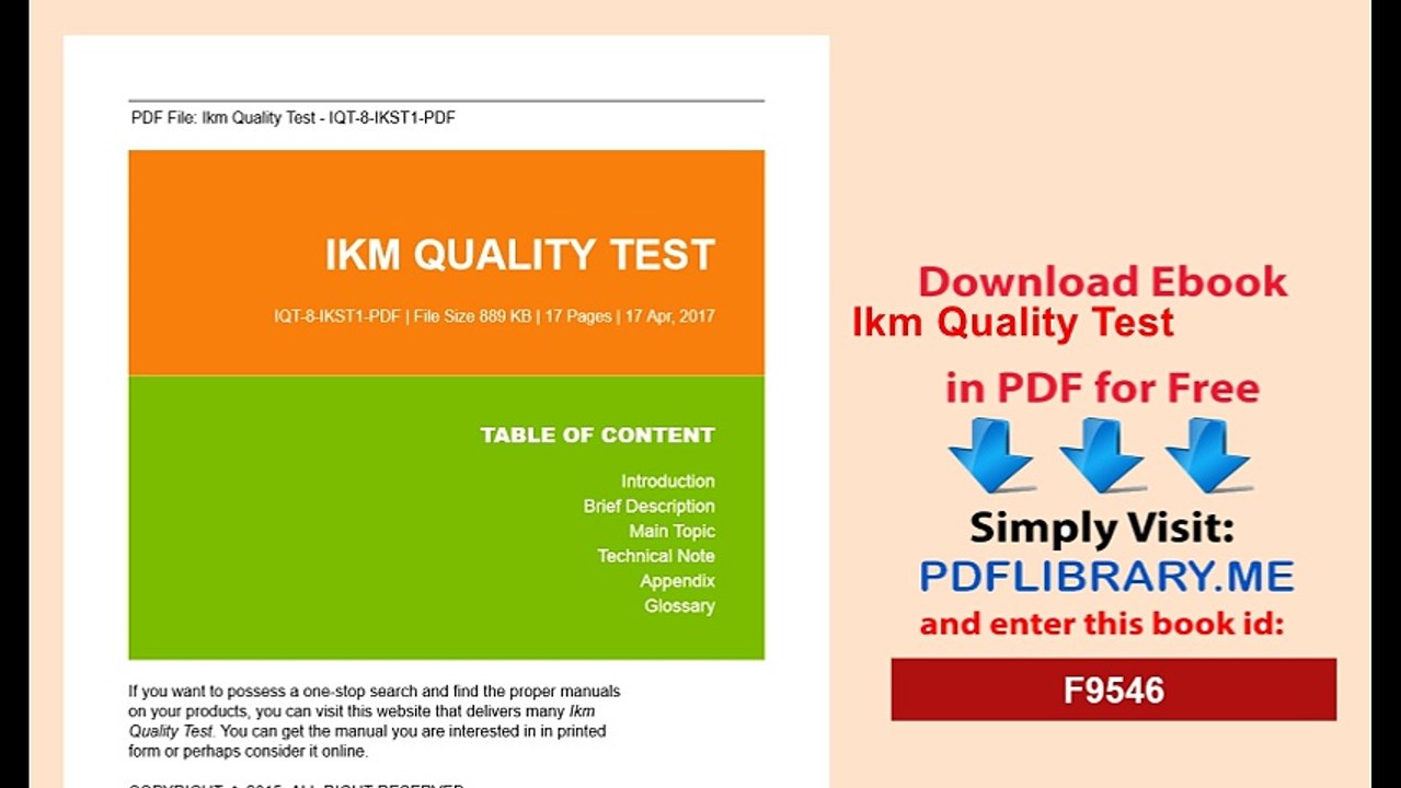 Ikm Quality Test